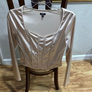 Express Cream Satin Blouse